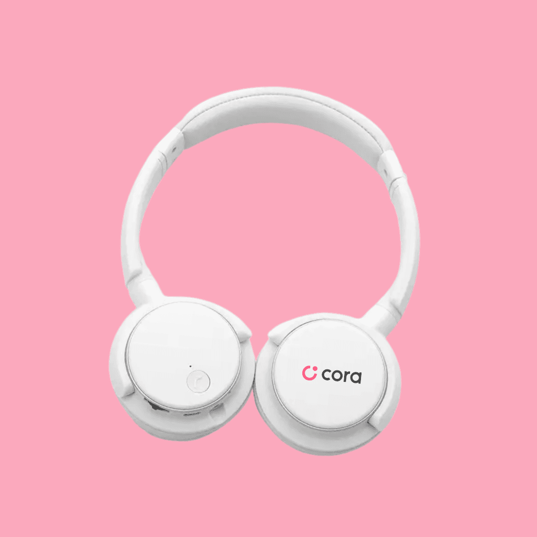 Fone de ouvido personalizado para o Banco Cora