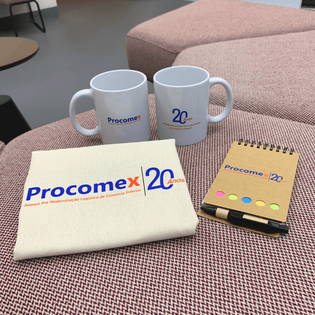 Kit de brindes personalizados para a Procomex