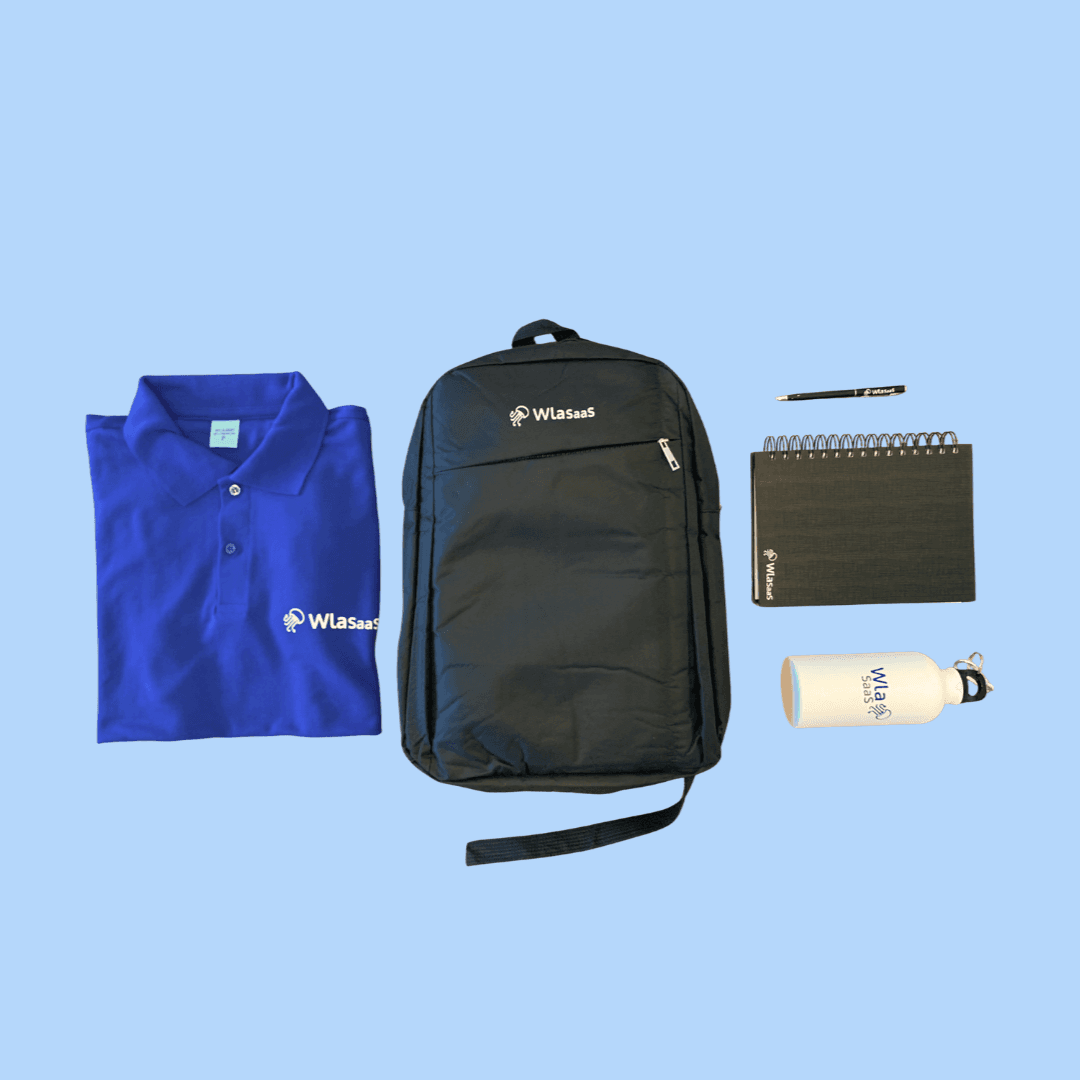 Kit de brindes personalizados para a WlaSaaS